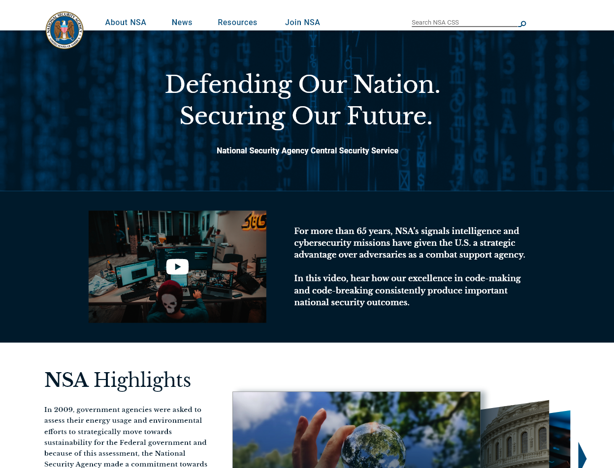 NSA Site Redesign